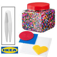 Набор! Термомозаика IKEA PYSSLA + формочки + пинцет. Яркие цвета. 501.285.72