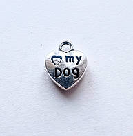 Подвеска Finding Кулон шарм сердце след собаки домашний любимец Античный серебро 13 мм х 10 мм
