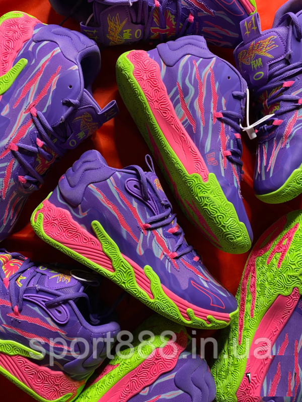 Eur36-46 кросівки LaMelo Ball x PUMA MB.03 Toxic “Joker”  фіолетові чоловічі жіночі баскетбольні