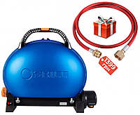 Портативный переносной газовый гриль O-GRILL 500, синий + шланг в подарок! (o-grill_500_blue)(11833974051756)
