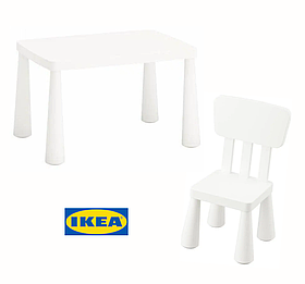Набір! Дитячий стіл IKEA MAMMUT + стілець IKEA MAMMUT. 2 предмети