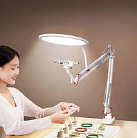 Кольцевая LED-лампа 26см с держателем для смартфона на стол, USB светильник 9 Вт