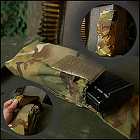 Военный закрытый подсумок double pouch kiborg multicam под два магазина, подсумки военные для хранения ма Voїn