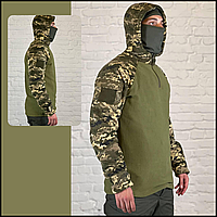 Штурмовая зимняя рубашка всу ubacs пиксель, флисовая кофта с капюшоном, боевая рубаха Voїn