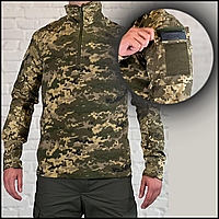 Мужской тактический флисовый убакс камуфляж пиксель, тактические боевые рубашки УБАКС UBACS, мужские руба Voїn