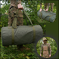 Міцна сумка баул олива все тактична 80 л, армійські спецсумки та рюкзаки для речей Voїn