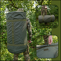 Речовий баул тактичний, сумка-баул kiborg 80л олива для полювання дорожня, тактичний рюкзак Voїn
