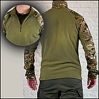 Зимняя штурмовая боевая тактическая рубашка флис всу огнеупорная ubacs камуфляж мультикам, боевая рубаха Voїn