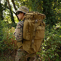 Большой военный рюкзак тактик 80-литров , рюкзаки мужские тактические армейские всу Койот Voїn