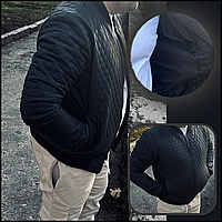 Стеганная мужская черная куртка бомбер, модные мужские ветровки бомберы весенние Voїn