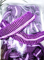 Шапочка спанбонд одноразовая с двумя резинками, фиолетовые 100 шт. в упаковке
