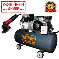Поршневой ременной воздушный компрессор GTM KCH2090-200L (4 кВт, 380 В, 10 атм, 600 л/мин, 200л)