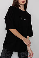 Женская футболка базовая Женская стильная базовая однотонная футболка Футболка женская оверсайз P&T