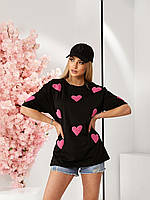 Женская футболка молодежная Турция Летняя футболка Модная футболка Базовая футболка женская P&T