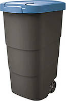 Бак для мусора Prosperplast Wheeler 110 л, антрацит, синяя крышка (5905197462905)(3449100711756)