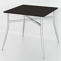 Квадратный стол для кухни на металической основе, простой кухонный стол с крышкой из МДФ Венге