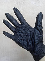 Перчатки резиновые нитриловые чёрные "Сare365" (L) 4.5 грамма