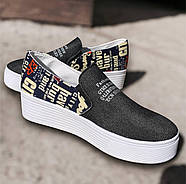 Стильні мокасини жіночі синього кольору текстиль, взуття на кожен день, 36-41, фото 6