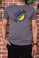 Мужская футболка с патриотическим принтом, цвет Серый, 155R002