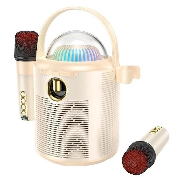 Бездротова Портативна Bluetooth Колонка Акустика з мікрофоном HOCO BS59 |BT5.1| 2Mic, TF-карта (MicroSD), AUX| Бежевий, фото 1