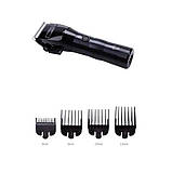 Машинка для стрижки волосся акумуляторна VGR-V-011 4 насадки Чорна, фото 3