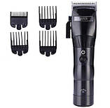 Машинка для стрижки волосся акумуляторна VGR-V-011 4 насадки Чорна, фото 7