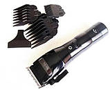 Машинка для стрижки волосся акумуляторна VGR-V-011 4 насадки Чорна, фото 8