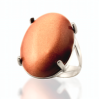 Авантюрин золотий пісок, срібло 925, кільце, 111КА