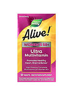 Мультивитамины и минералы для женщин старше 50 лет в таблетках, Alive! Ultra Potency, Nature's way, 60 штук