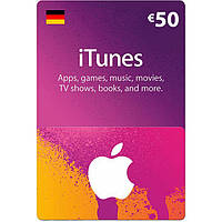 ITunes Gift Card DE 50 для App Store код сертификат карта пополнения счета iTunes Store и AppStore
