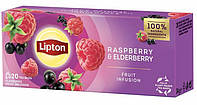 Чай фруктовий Lipton Raspberry&Elderberry 1.6 г х 20 пакетиків (8720608014064)