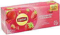 Чай фруктовий Lipton Strawberry&Rhubarb 1.6 г х 20 пакетиків (8720608014224)