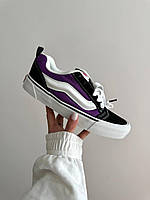 Женские кеды VANS KNU PLATFORM PURPLE / BLACK WHITE premium ванс замша кожа фиолетовые