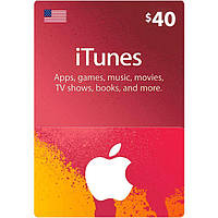 ITunes Gift Card 40$ для App Store код сертификат карта пополнения счета 40 долларов iTunes Store и AppStore