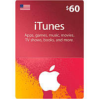 ITunes Gift Card 60$ для App Store код сертификат карта пополнения счета 60 долларов iTunes Store и AppStore