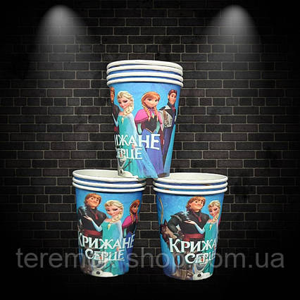 Бумажні одноразові стаканчики Крижане Серце 10 штук