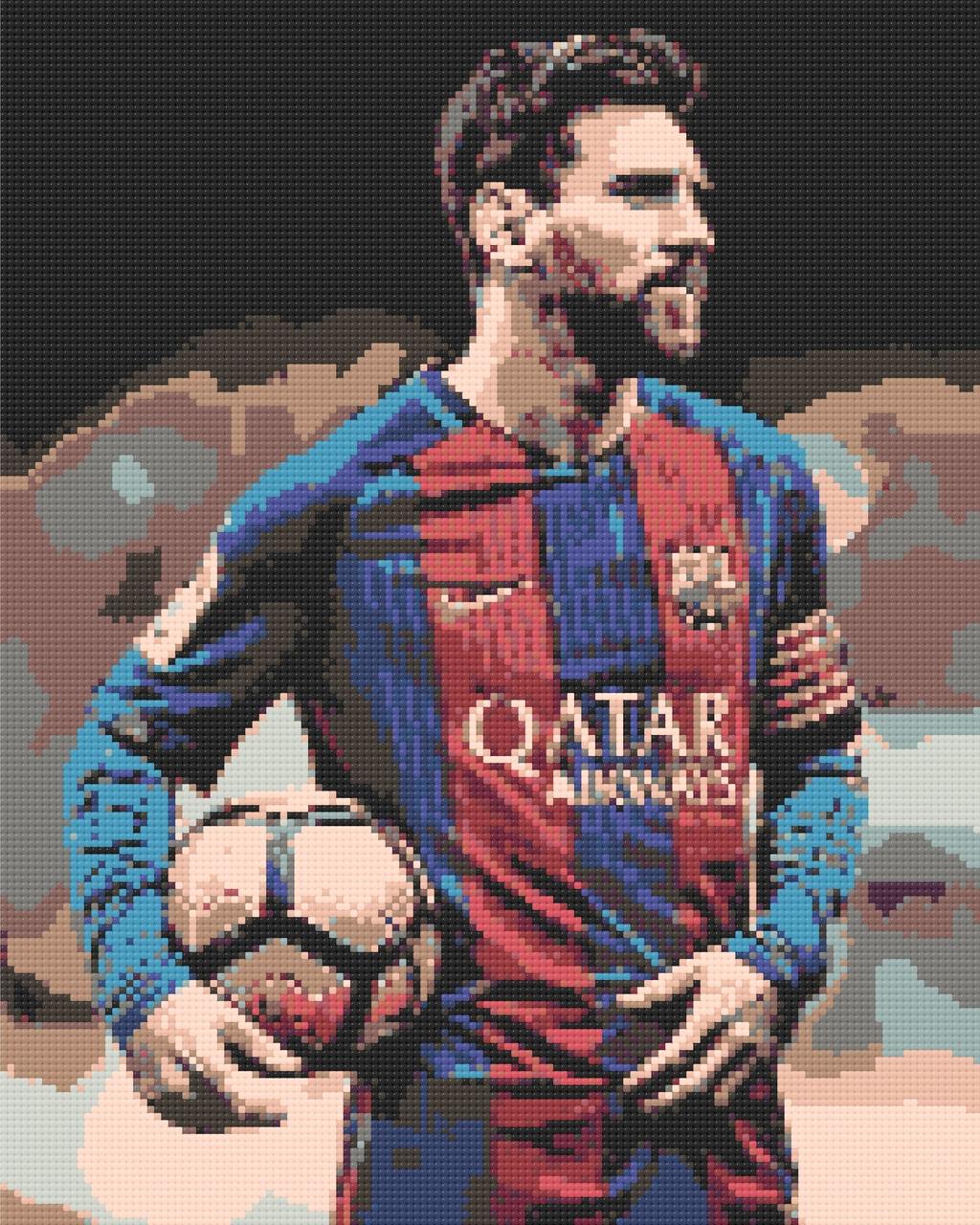 Алмазна мозаїка/вишивка Футболіст Ліонель Мессі 40*50 см Орігамі OD 345, фото 1