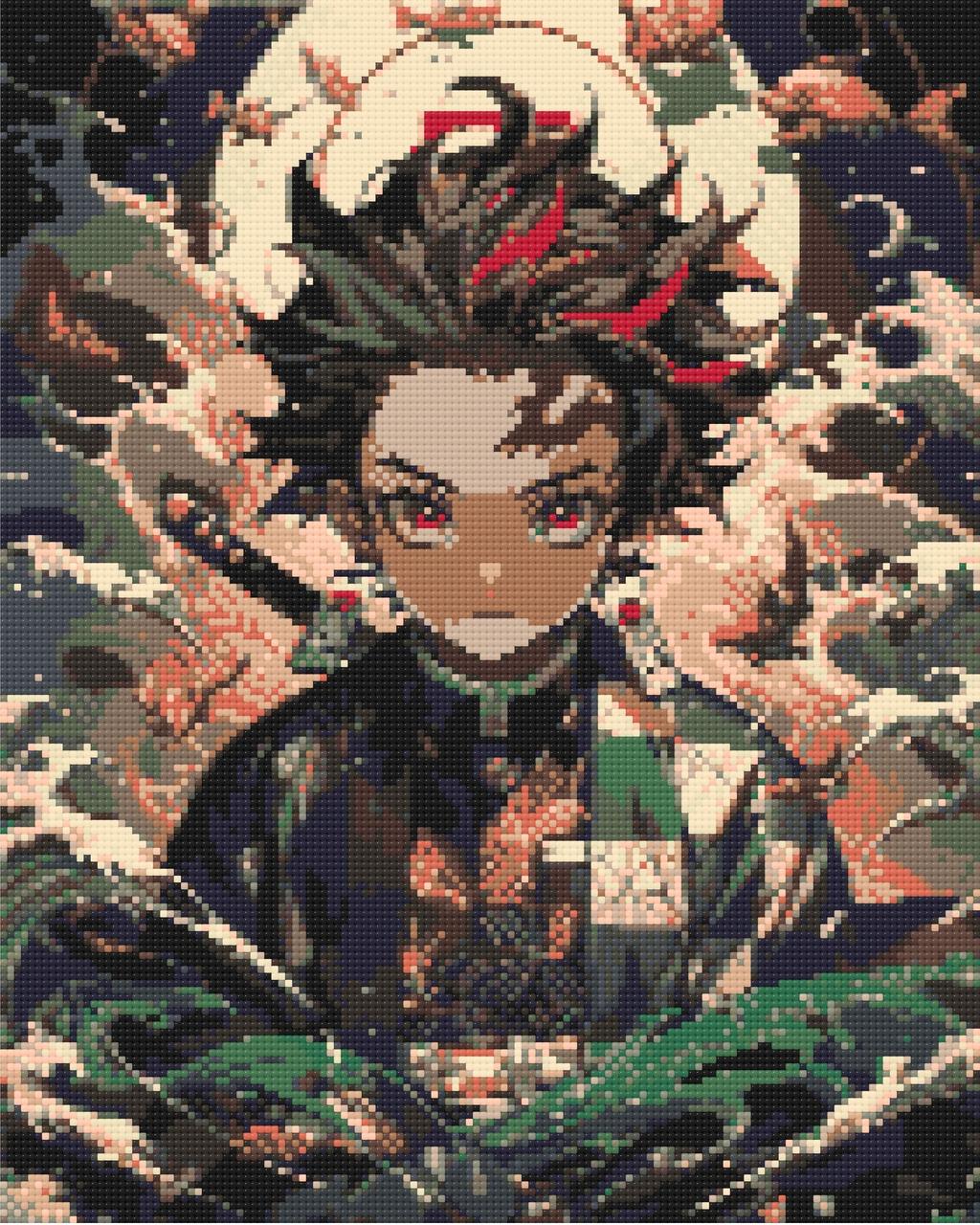 Алмазна мозаїка/вишивка Аніме. Клинок, що розсікає демонів. Тандзіро Камадо 40*50 см Орігамі OD 0870 dp-a, фото 1