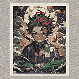 Алмазна мозаїка/вишивка Аніме. Клинок, що розсікає демонів. Тандзіро Камадо 40*50 см Орігамі OD 0870 dp-a, фото 5