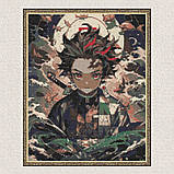 Алмазна мозаїка/вишивка Аніме. Клинок, що розсікає демонів. Тандзіро Камадо 40*50 см Орігамі OD 0870 dp-a, фото 4