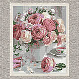Алмазна мозаїка/вишивка Рожеві півонії у вазі 40*50 см Орігамі OD 3069, фото 5