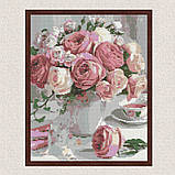 Алмазна мозаїка/вишивка Рожеві півонії у вазі 40*50 см Орігамі OD 3069, фото 7