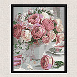 Алмазна мозаїка/вишивка Рожеві півонії у вазі 40*50 см Орігамі OD 3069, фото 6