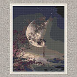 Алмазна мозаїка/вишивка Місячна ніч. Пейзаж 40*50 см Орігамі OD 3105, фото 5