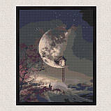 Алмазна мозаїка/вишивка Місячна ніч. Пейзаж 40*50 см Орігамі OD 3105, фото 6