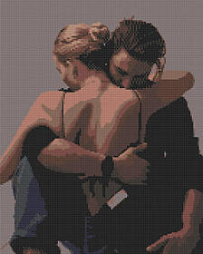 Алмазна мозаїка/вишивка Пара в обіймах 40*50 см Орігамі OD 3166