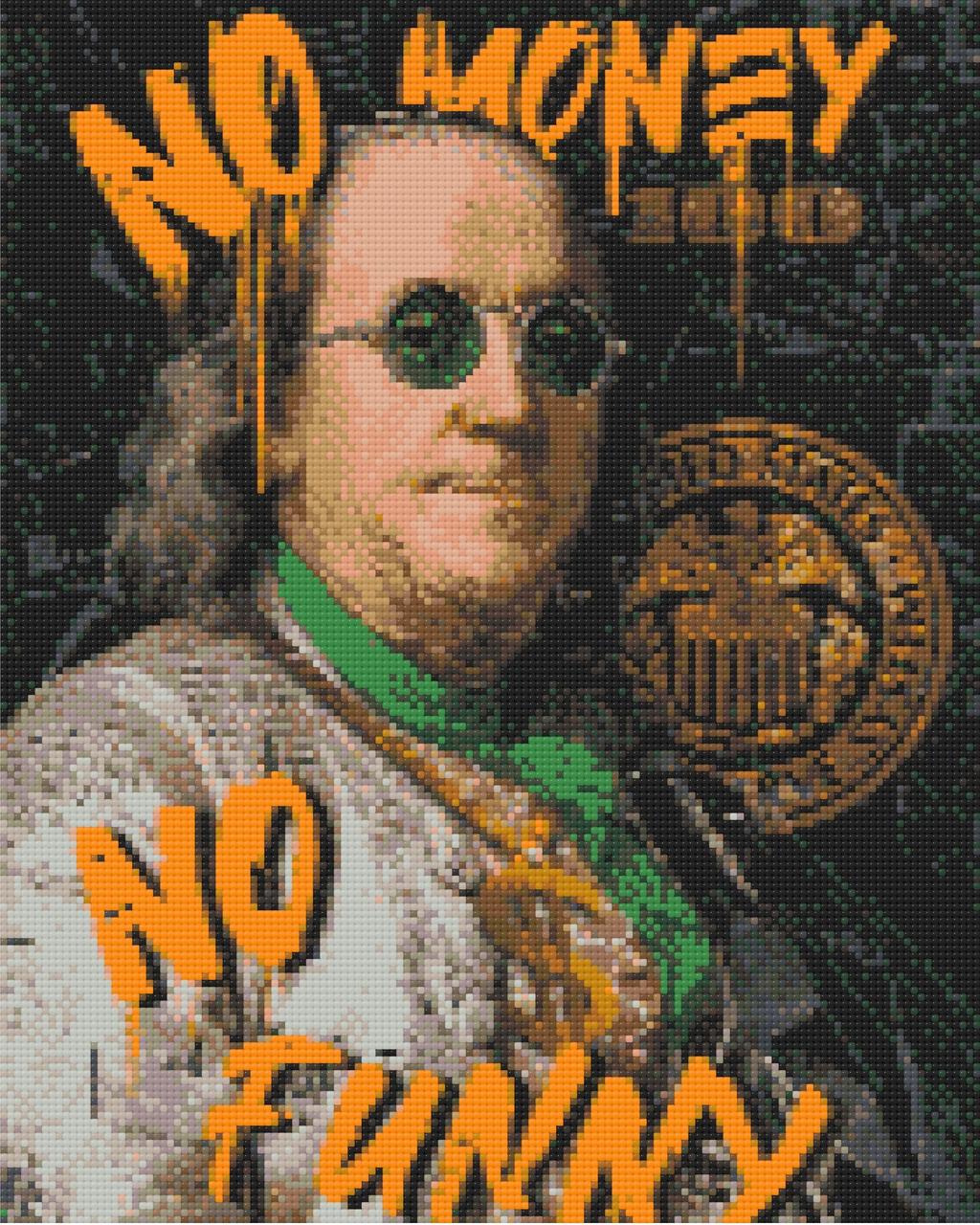 Алмазна мозаїка/вишивка Франклін. No money no funny 40*50 см Орігамі OD 3284, фото 1