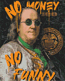 Алмазна мозаїка/вишивка Франклін. No money no funny 40*50 см Орігамі OD 3284