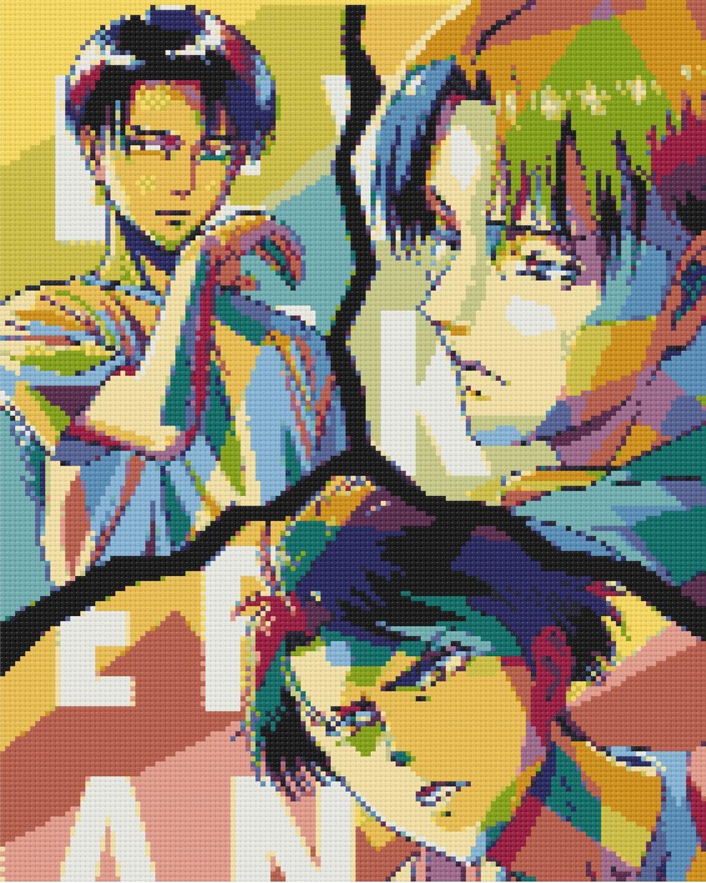 Алмазна мозаїка/вишивка Аніме. Атака на титанів 40*50 см Орігамі OD 20060 dp-a, фото 1