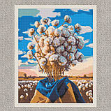 Алмазна мозаїка/вишивка Український сюжет. Букет бавовни 40*50 см Орігамі OD 30010, фото 5
